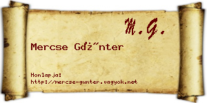 Mercse Günter névjegykártya